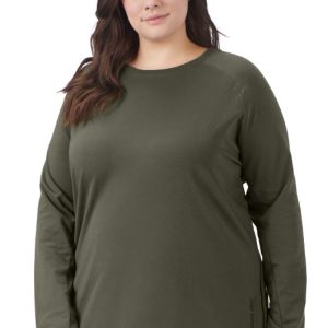 chandail col rond taille plus femme vert armee
