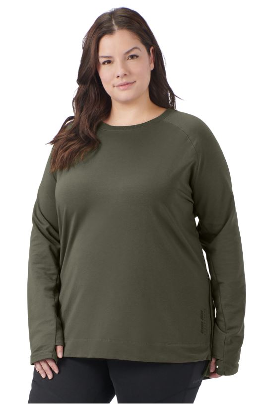chandail col rond taille plus femme vert armee