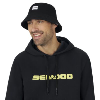 Chapeau Bucket Sea-Doo unisexe en coton sergé avec large rebord offrant confort, style et protection solaire. Unisexe