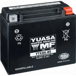 Batterie Yuasa YTX20L sans entretien activée en usine*