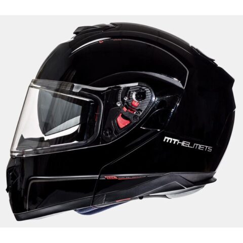 casque ATOM SV modulaire MT Helmets Atom SV noir lustré vue latérale