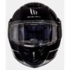Casque modulaire MT Helmets Atom SV noir lustré porté en conduite moto