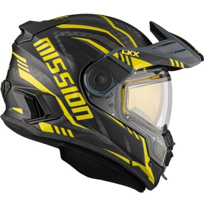 Casque Mission carbone visière double électrique Code jaune mat CKX